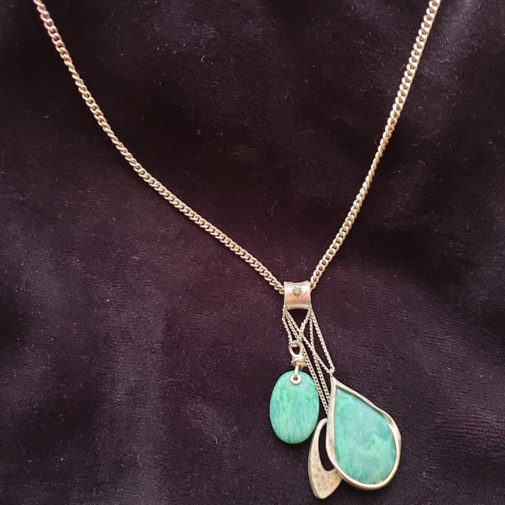Kenneth Cole Silver Tone Turquoise Necklace